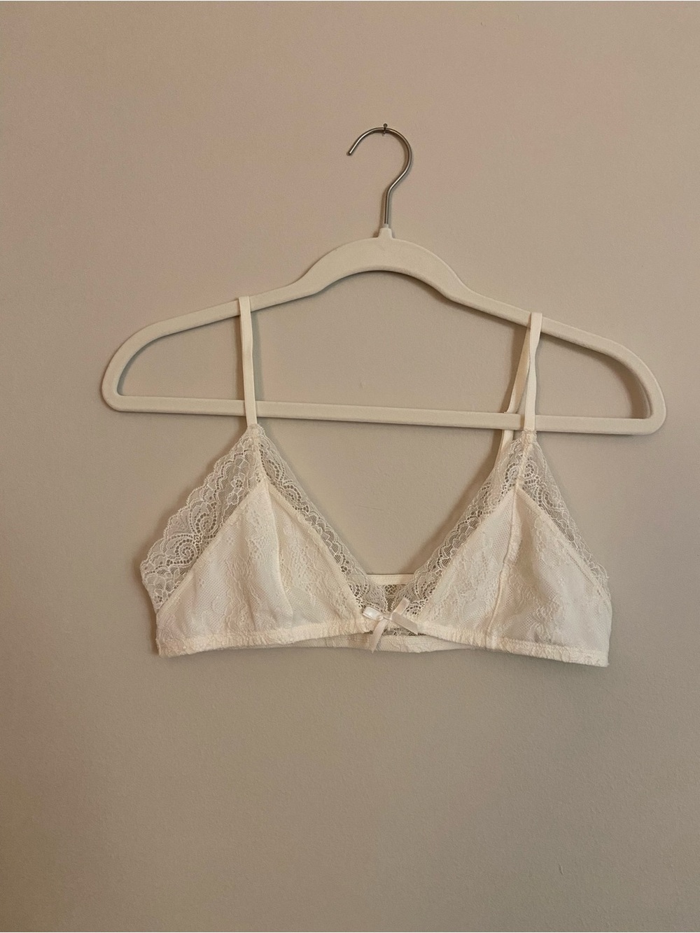 Urban Outfitters White Lace Triangle Bralette